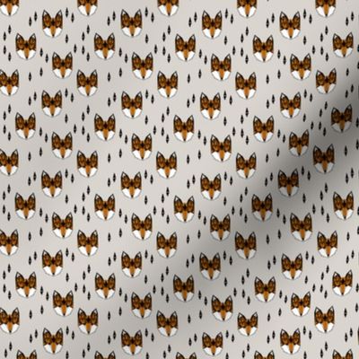 fox // geometric fox head kids nursery baby foxes woodland animal grey boys gender neutral kids design