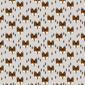 fox // geometric fox head kids nursery baby foxes woodland animal grey boys gender neutral kids design