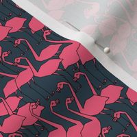 Flamingos - Parisian Blue/Pink (Tiny Version) by Andrea Lauren