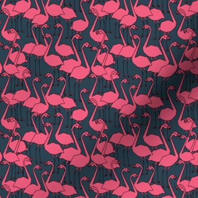 Flamingos - Parisian Blue/Pink (Tiny Version) by Andrea Lauren