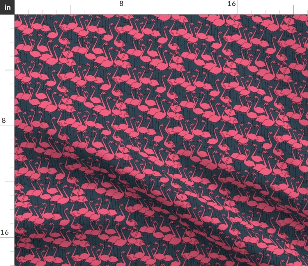 Flamingos - Parisian Blue/Pink (Tiny Version) by Andrea Lauren