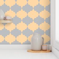 Aztec Quatrefoil Peach Gray