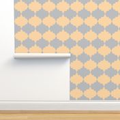 Aztec Quatrefoil Peach Gray