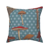 Large Mushroom Madness Two with Polka Dots