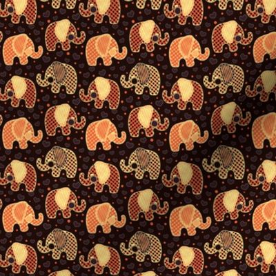 Baby Elephants & Hearts Orange Black