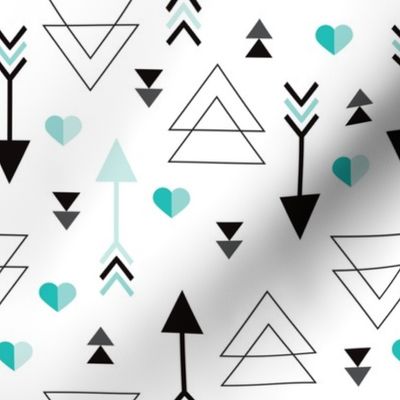 Geometric arrow and heart love illustration indian theme illustration print