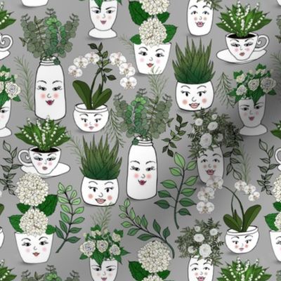 Garden Face Vases (small scale) 