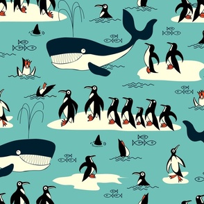 penguins and friends