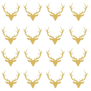 Deer in Gold on White