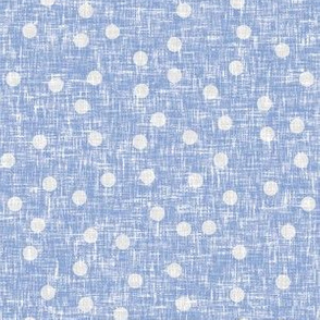 Grayed blue dots on blue linen weave by Su_G_©SuSchaefer