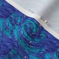 Ocean Swirl Embroidery with Sparkles