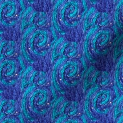 Ocean Swirl Embroidery with Sparkles