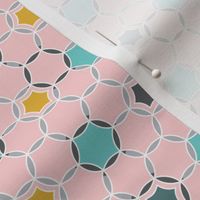 Round About - Geometric Hexagon Dot Pink