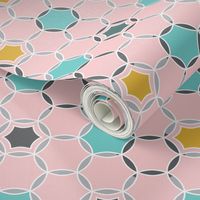 Round About - Geometric Hexagon Dot Pink