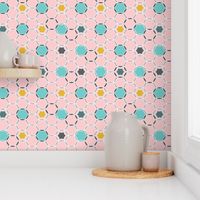 Round About - Geometric Hexagon Dot Pink