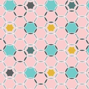 Round About - Geometric Hexagon Dot Pink