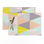 triangle quilt cloth - pastel/purple/stripe