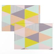 triangle quilt cloth - pastel/purple/stripe