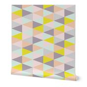 triangle quilt cloth - pastel/purple/stripe