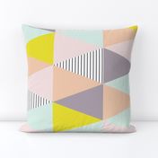 triangle quilt cloth - pastel/purple/stripe