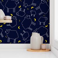 Counting Sheep Ditsy Tiled Pattern