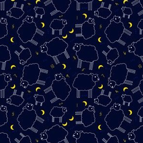 Counting Sheep Ditsy Tiled Pattern