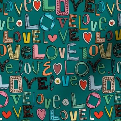 l o v e LOVE teal