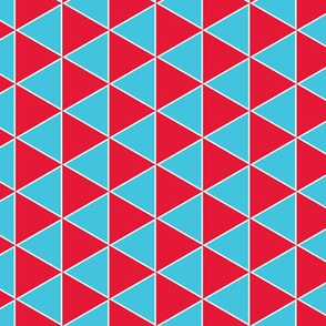 triangle geometric in aqua and red
