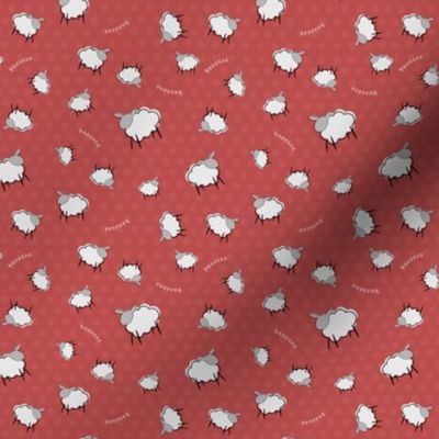 Red Sheep Ditsy Polka Dots 