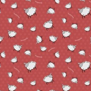Red Sheep Ditsy Polka Dots 