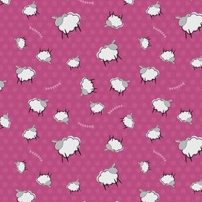 Pink Sheep Ditsy Dot Print