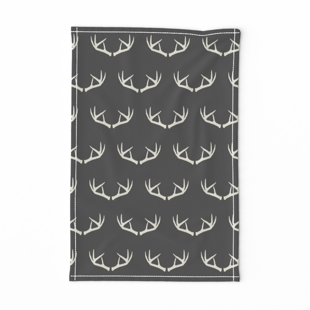 Antlers-Dark Gray & Cream