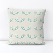 Antlers-Cream & Turquoise Sky