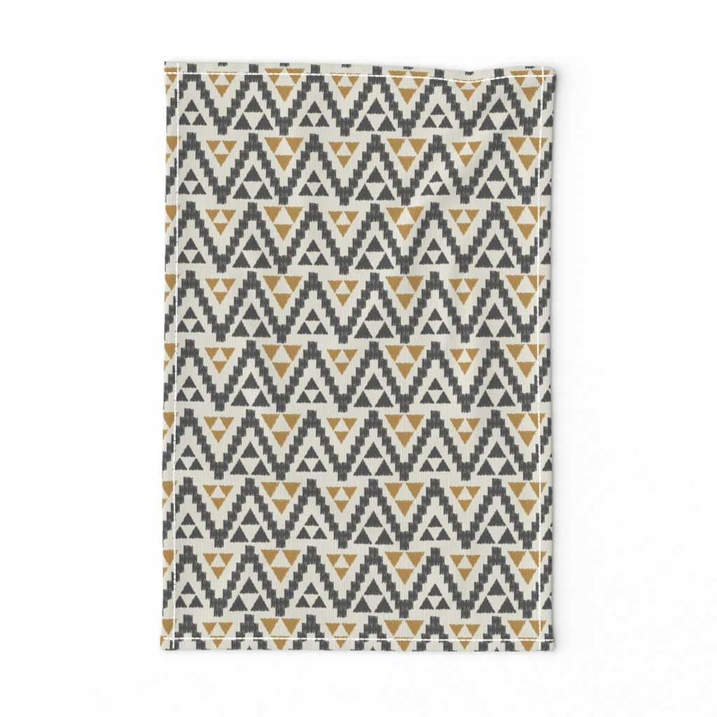 Geo Tribal- Dark Gray, Mustard, & Cream