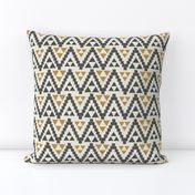 Geo Tribal- Dark Gray, Mustard, & Cream