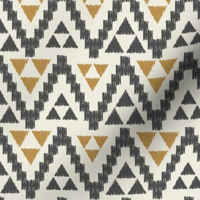 Geo Tribal- Dark Gray, Mustard, & Cream