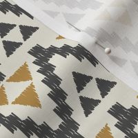 Geo Tribal- Dark Gray, Mustard, & Cream