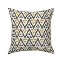 Geo Tribal- Dark Gray, Mustard, & Cream