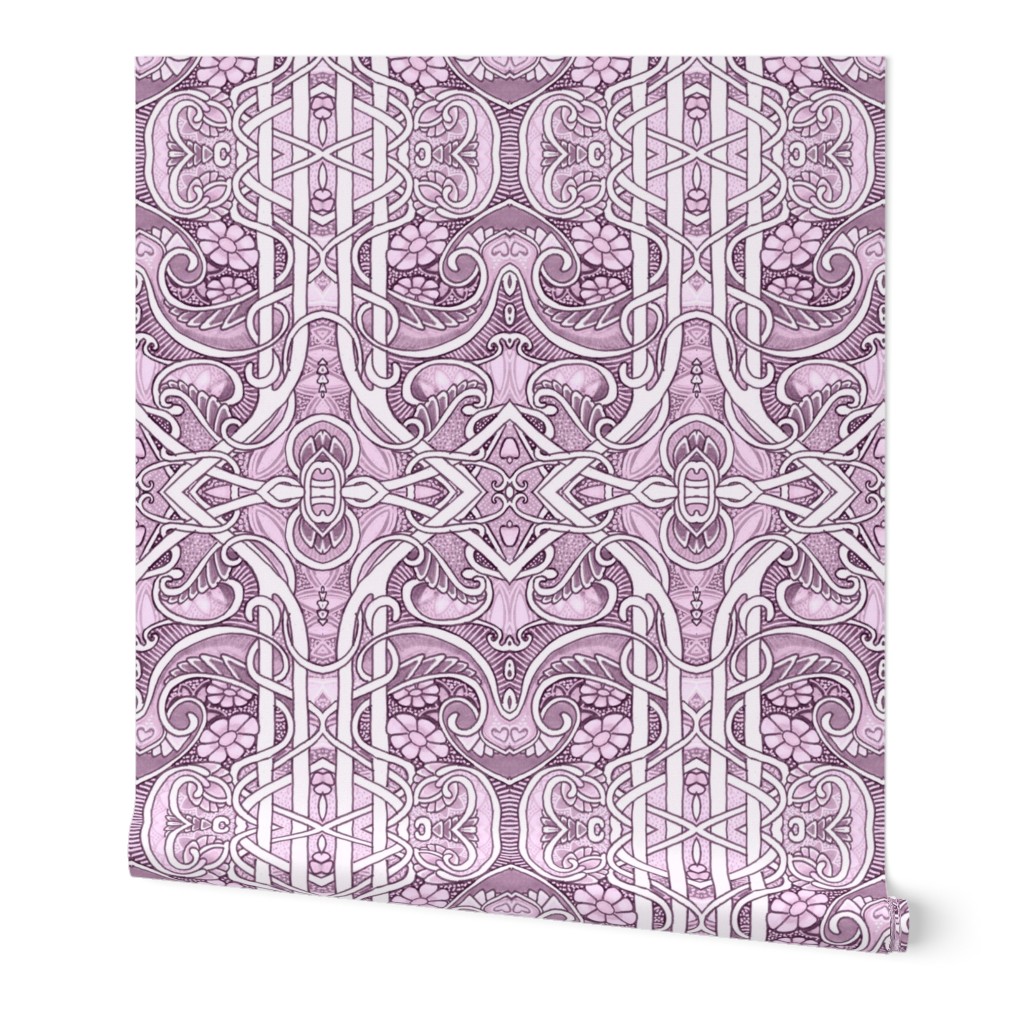 Off Pink Lady Paisley vertical stripe