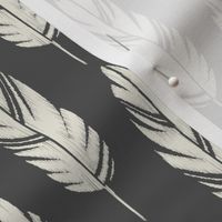 Feathers-Dark Gray & Cream