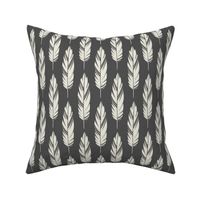 Feathers-Dark Gray & Cream