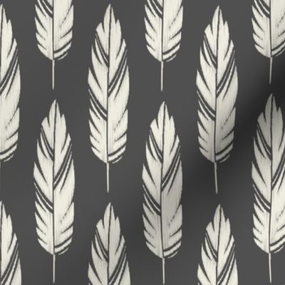 Feathers-Dark Gray & Cream