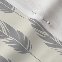 Feathers-Cream & Light Gray