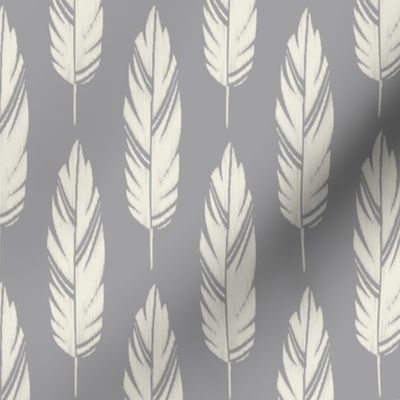 Feathers-Light Gray & Cream