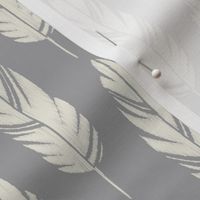 Feathers-Light Gray & Cream