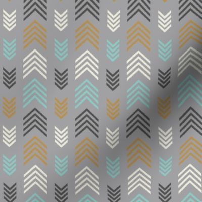 Chevron Arrow Stripes-Light Gray