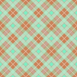 Plaid Linen Chestnut and Mint