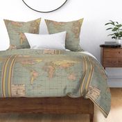 World vintage map, large (yard)