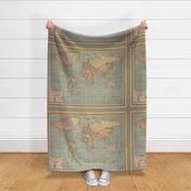 World vintage map, large (yard)