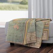 World vintage map, large (yard)